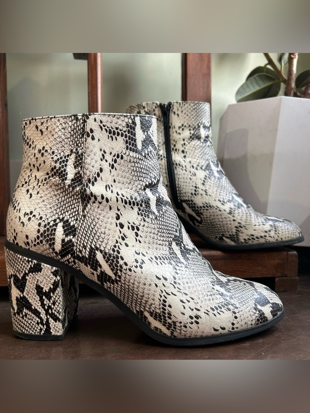 Seychelles genuine leather snakeskin print mist boots in size 10- anthropologie